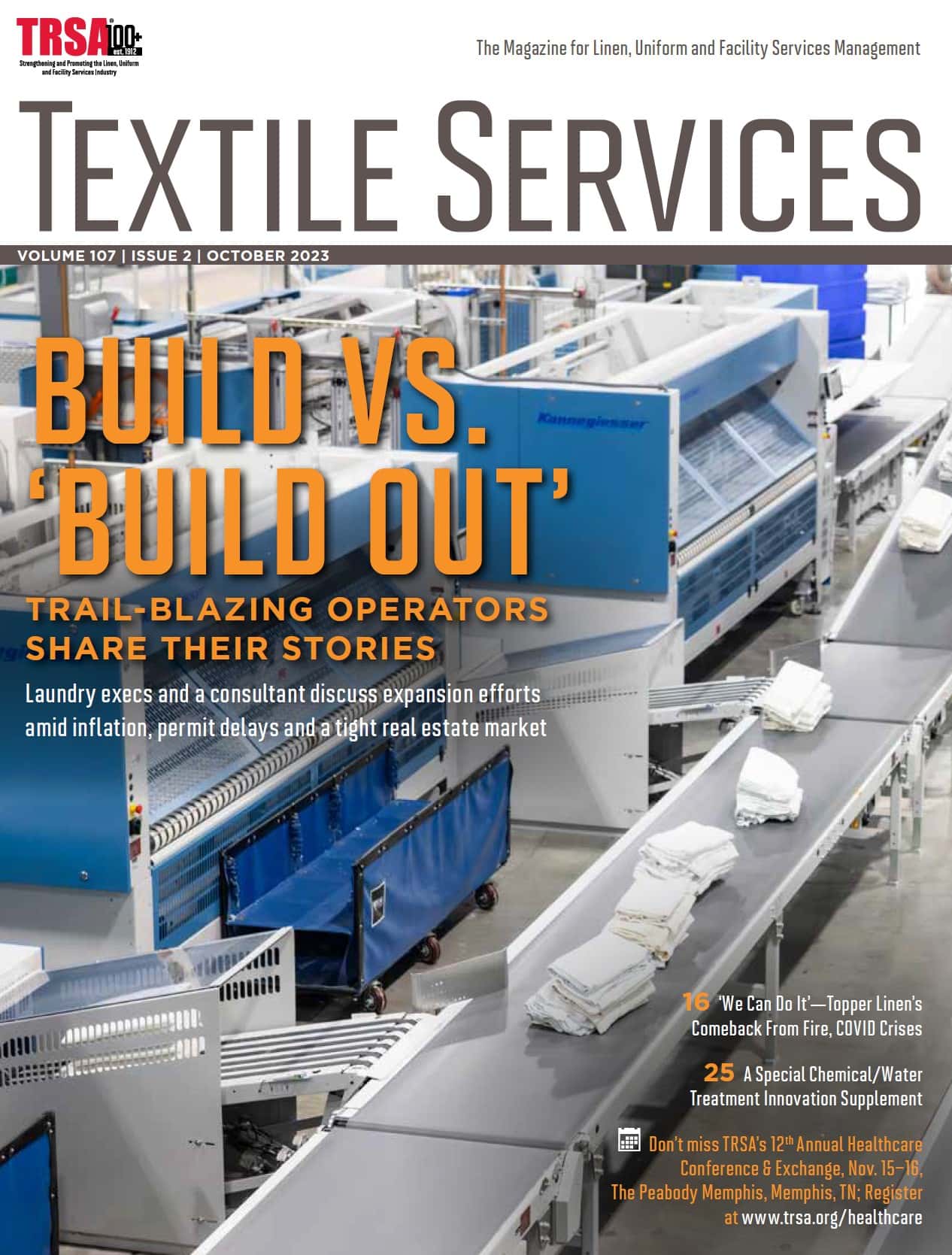 October 2023 Textile Services Magazine Cover