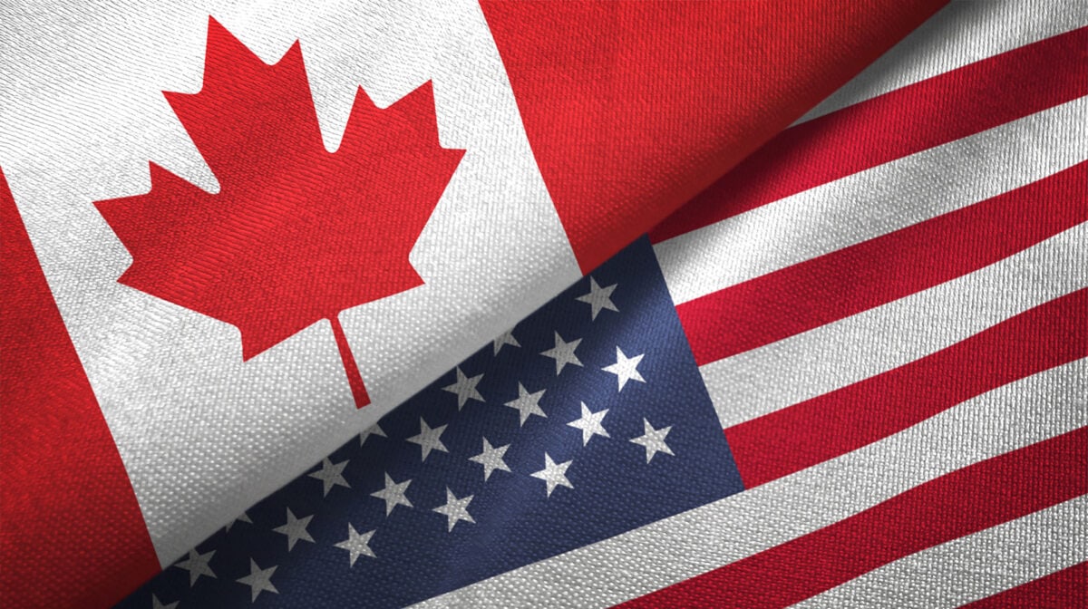 Canadian U.S. Flags