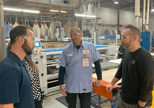 TRSA staff recently met with nine members in four states, including this visit to City Uniforms and Linen in Findlay, OH. 