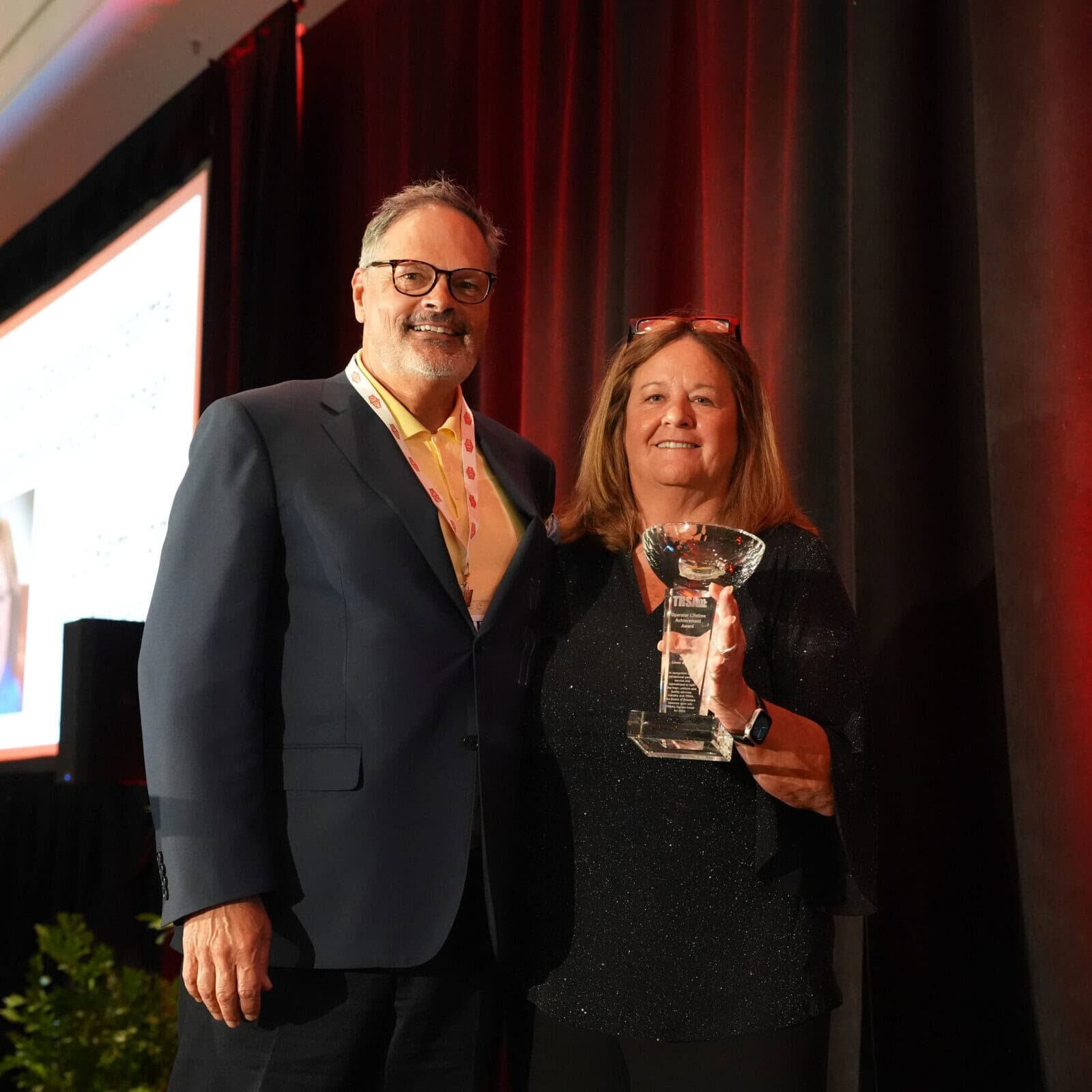 Liz Remillong, 2026 award winner, with TRSA Chair Randy Bartsch